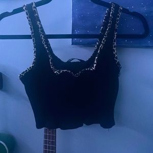 Crop top, shein, back and Cheetah print